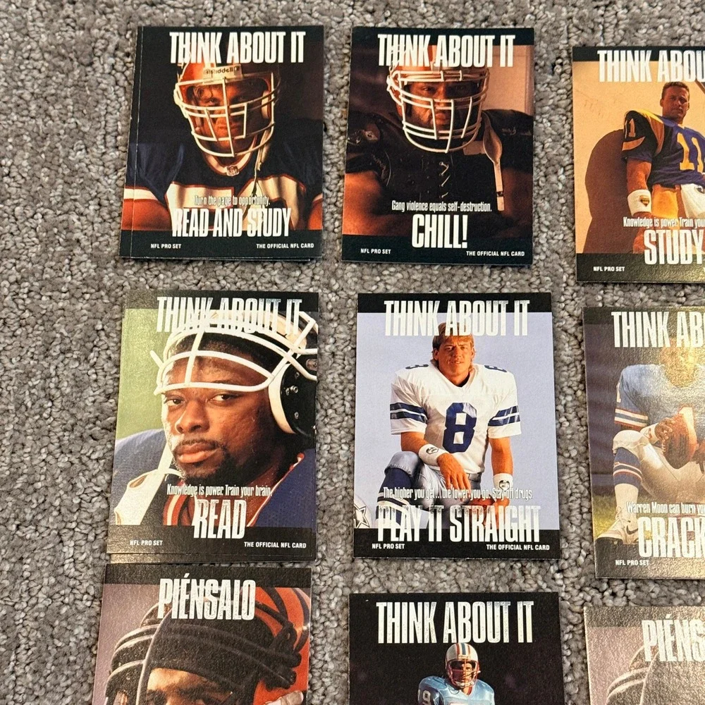 Pro Set Think About It NFL Trading Cards Lot PSA Message 1991 Vintage Football